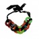 Collar Circulos Madera Multicolor con Lazo Negro