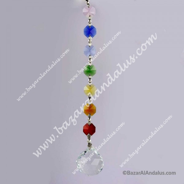 Altura: 10 cm Varita de Cristal para curación de 7 Chakras con Bola de Cristal Spiritual Elementz 